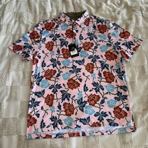 NWT Good Good Golf Floral Patterned Men's‎ Shirt size L